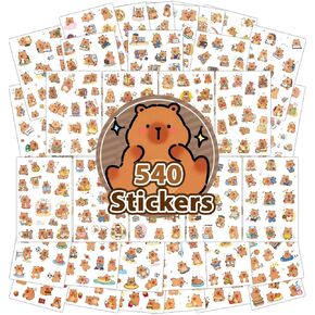344 PCS Capybara Stickers,24 Sheets Cute PET Sticker Laptop Water Bottle Stickers for Kids Waterproof Animals Decals Sticker for Adults Teens Kids Classroom Prizes Capybara Stuff Gifts in Kuwait