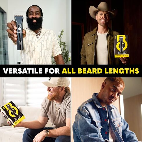 Beard Club PT45 Beard Trimmer & Beard Care Grooming Kit – Cordless Electric Beard Trimmer, Straight Edge Razor, Beard Shampoo, Sandalwood Beard Balm, Beard Brush and Comb - Holiday Gift Kit in Kuwait