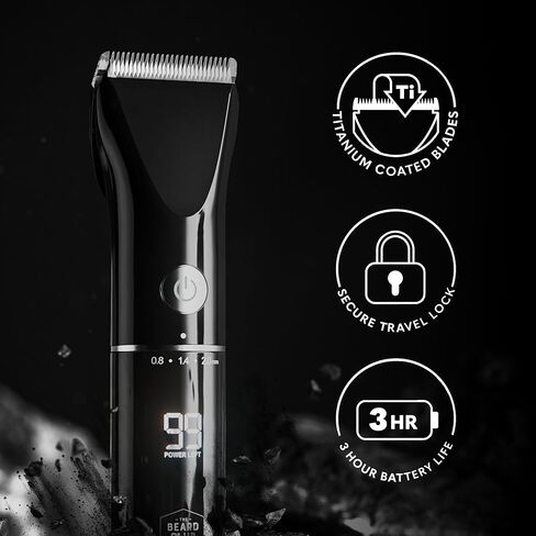 Beard Club PT45 Beard Trimmer & Beard Care Grooming Kit – Cordless Electric Beard Trimmer, Straight Edge Razor, Beard Shampoo, Sandalwood Beard Balm, Beard Brush and Comb - Holiday Gift Kit in Kuwait
