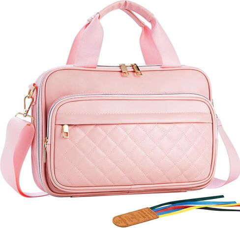 INNATO Leather Bible Cover Case with Ribbon Bookmark, Large Bible Carrying Tote Bag with Handle and Shoulder Strap for Women, Multi Pockets Church Bag Bible Purse for Studying and Travel in Kuwait