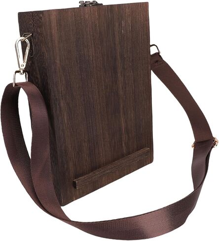 Yoidesu Writers Messenger Wood Box, Multi Functional 3 Bands Wooden Artist Bag 2 Clamps for Outdoor Painting in Saudi Arabia
