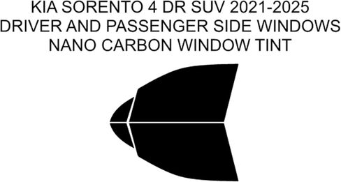 مجموعة ألوان مسبقة القطع من فيلم كربون نانو لسيارة Kia Sorento 4DR SUV 2021-2025 للسائق والركاب التي تعمل بنظام Windows مقطوعة حسب الطلب لتناسب نوافذك (15% الكل) in Kuwait