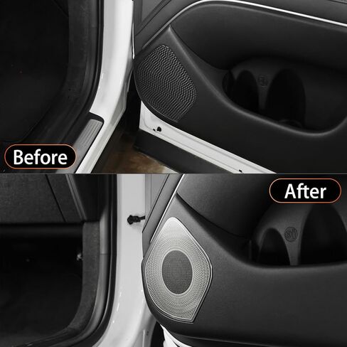 YOUTOOCAR Stainless Steel Door Speaker Decoration Cover Trim Compatible with Hyundai Palisade 2026 Accessories (Silver) in Saudi Arabia