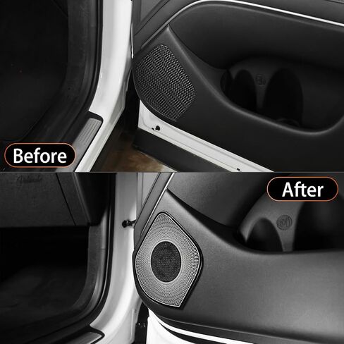 YOUTOOCAR Stainless Steel Door Speaker Decoration Cover Trim Compatible with Hyundai Palisade 2026 Accessories (Silver) in Saudi Arabia