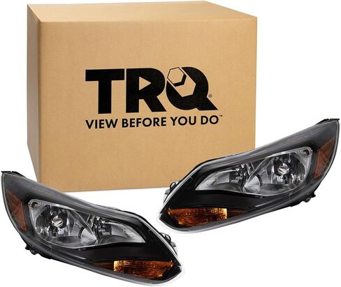 TRQ Headlight Assembly Set Headlights Driver & Passenger Side FO2502299 FO2503299 Compatible with 2012-2014 Ford Focus in Saudi Arabia