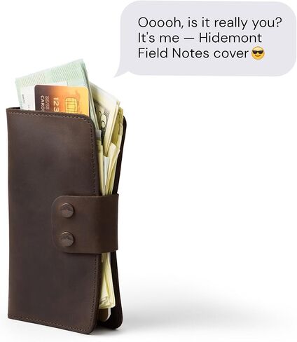 غطاء دفتر ملاحظات جلدي من Hidemont للملاحظات الميدانية، غطاء مجلة مصنوع يدويًا قابل لإعادة الملء مع حلقة قلم، يناسب Moleskine Cahier ودفاتر ملاحظات الجيب مقاس 3.5 × 5.5 in Saudi Arabia