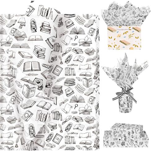 100 Sheets Vintage Books Tissue Paper for Gift Bags Literary Gift Wrap with Vintage Novel Designs for Book Lovers, Readers, and Bookstores, 20"×14" in Saudi Arabia