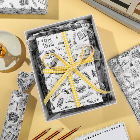 100 Sheets Vintage Books Tissue Paper for Gift Bags Literary Gift Wrap with Vintage Novel Designs for Book Lovers, Readers, and Bookstores, 20"×14" in Saudi Arabia