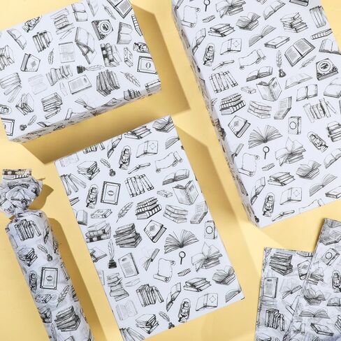100 Sheets Vintage Books Tissue Paper for Gift Bags Literary Gift Wrap with Vintage Novel Designs for Book Lovers, Readers, and Bookstores, 20"×14" in Saudi Arabia