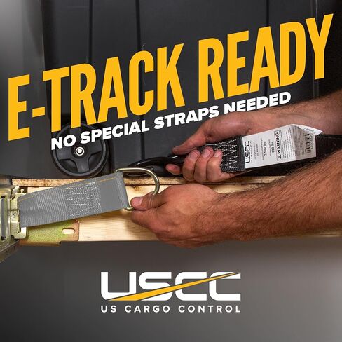 US Cargo Control E Track Tie Down Rail Kit - (4) 5' Etrack Rails, (8) Rope Tie Offs, (8) End Caps, (80) Hex Screws Self-Drilling, (80) Hex Head Wood Screws - E Track Kit for Trucks, Vans, & Trailers in Saudi Arabia