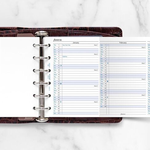 Filofax Calendar Diary Refill, Pocket Size, Vertical Year Planner, White Paper, English, 2026 (C68202-26) in Saudi Arabia