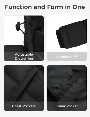 Wantdo Men's Thicken Puffer Jacket Insulated Water-Resistant Warm Winter Coat with Hood in Kuwait