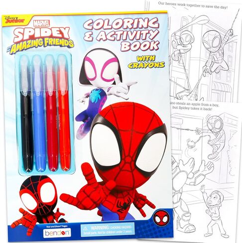 Spidey and Friends Twist Up Crayons Set - Bundle with 4 Twistable Crayons Plus Coloring Pages, Stickers, More | Spidey Coloring Set for Kids, Boys, Girls in Saudi Arabia
