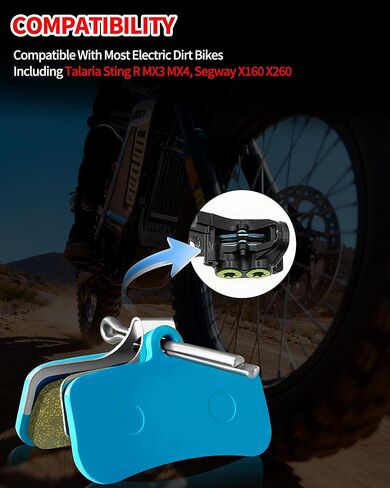 2 عبوة من وسادات فرامل القرص متوافقة مع Surron Light Bee X، Shimano/Talaria Sting R MX3 وMX4، Segway X160/X260، SUPER73 RX Mojave RSD X، وسادات فرامل سيراميك للدراجات النارية/الدراجة الترابية الكهربائية in Kuwait