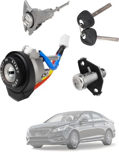 Ignition Lock Cylinder with 2 Keys and Switch Ignition Switch Door Lock Cylinder Driver Side Compatible with Hyundai Elantra 2011-2016 1.8L 2.0L, Replace# 81970-3XA00 81910-3XA00 in Saudi Arabia