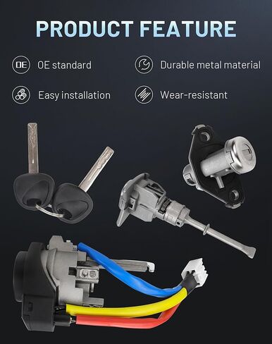 Ignition Lock Cylinder with 2 Keys and Switch Ignition Switch Door Lock Cylinder Driver Side Compatible with Hyundai Elantra 2011-2016 1.8L 2.0L, Replace# 81970-3XA00 81910-3XA00 in Saudi Arabia