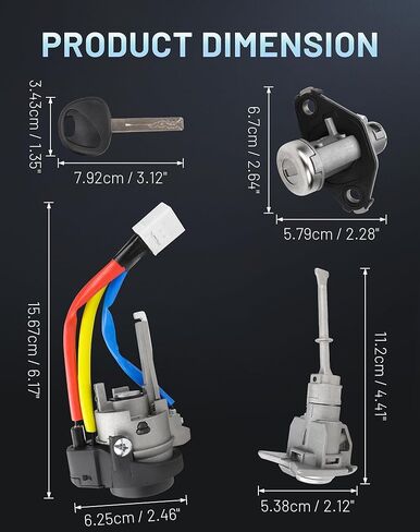 Ignition Lock Cylinder with 2 Keys and Switch Ignition Switch Door Lock Cylinder Driver Side Compatible with Hyundai Elantra 2011-2016 1.8L 2.0L, Replace# 81970-3XA00 81910-3XA00 in Saudi Arabia