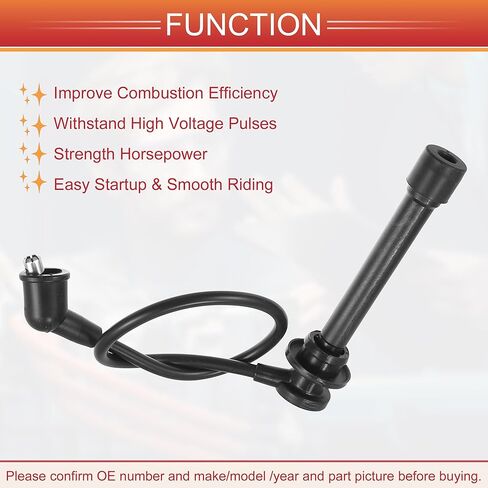 ACROPIX Car Spark Plug Coil Wires الإشعال لفائف تسخير كابل 6.5 مم مناسب لنيسان فرونتير Xterra 2002-2004 L4 2.4L No.224409Z060 - حزمة من 4 in Saudi Arabia