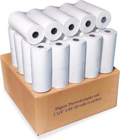 HUOJI 3 1/8 × 230 لفات إيصالات ورقية حرارية، 10 لفات من ورق الإيصالات يناسب Star Micronics SCP700 TSP143IV TSP100 80 مم، سجل POS مربع لطابعة الإيصالات، خالي من BPA in Saudi Arabia