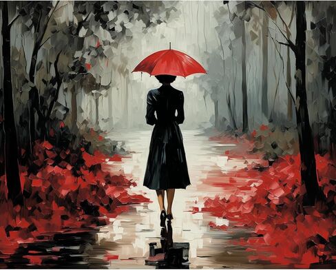 Craftoria Paint by Numbers for Adults 40"x50"cm NO Framed City Rose Strewn Path 48 Colors in Saudi Arabia