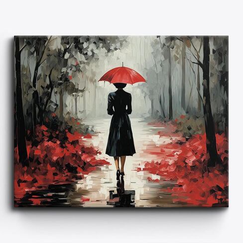 Craftoria Paint by Numbers for Adults 40"x50"cm NO Framed City Rose Strewn Path 48 Colors in Saudi Arabia