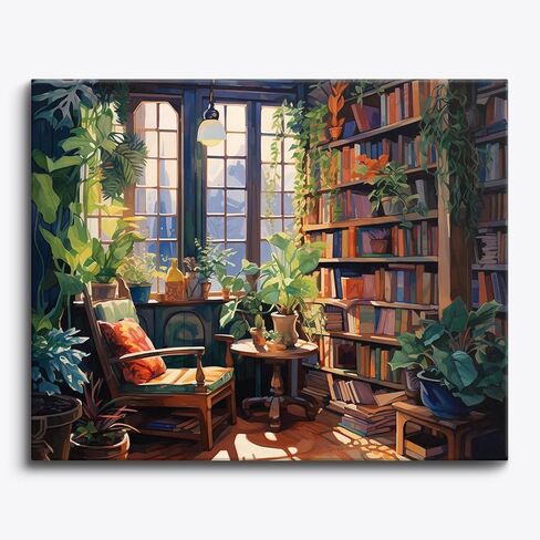 Craftoria Paint by Numbers for Adults 40"x50"cm NO Framed City Rose Strewn Path 48 Colors in Saudi Arabia
