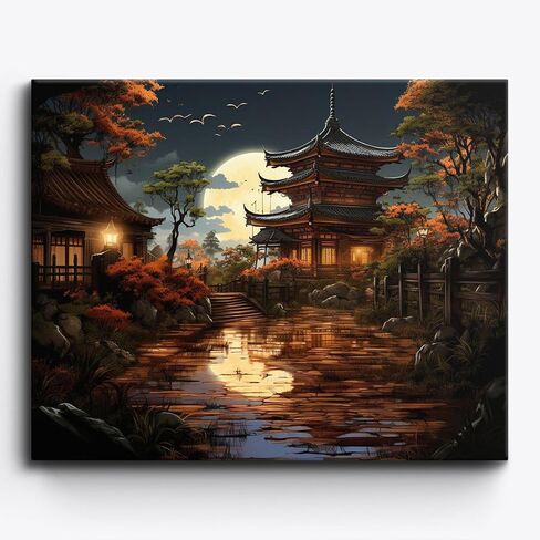 Craftoria Paint by Numbers for Adults 40"x50"cm NO Framed City Rose Strewn Path 48 Colors in Saudi Arabia