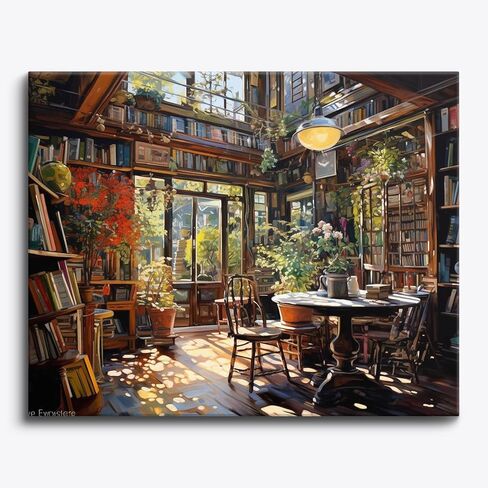Craftoria Paint by Numbers for Adults 40"x50"cm NO Framed City Rose Strewn Path 48 Colors in Saudi Arabia