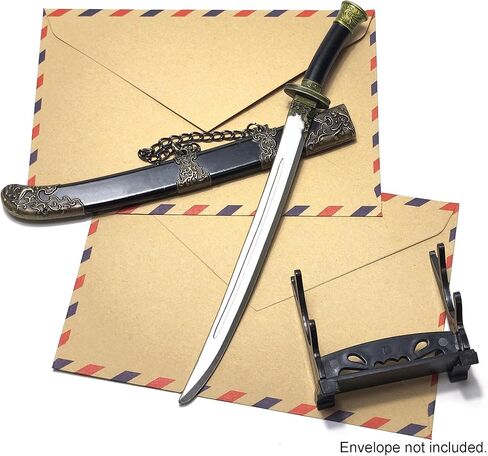 8-Inch Letter Opener with Protective Cover and Display Stand for Daily Mail and Desk Décor Bronze/Black in Saudi Arabia