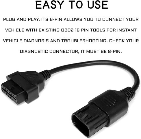 أداة تشخيص Polaris 8 دبوس إلى 16 دبوس محول موصل أنثى Obd2، أدوات تشخيص الدراجات النارية ATV، كابل أداة مسح ATV مناسب لـ Polaris Slingshot، RZR، ACE، Ranger، عام، رياضي in Saudi Arabia