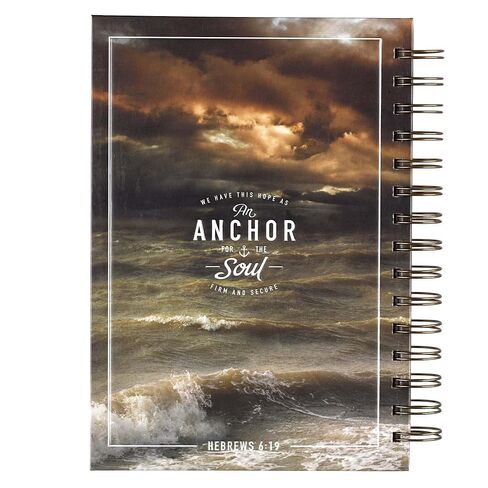Christian Art Gifts Journal w/Scripture Anchor For the Soul Hebrews 6:19 Bible Verse 192 Ruled Pages, Large Hardcover Notebook, Wire Bound in Saudi Arabia