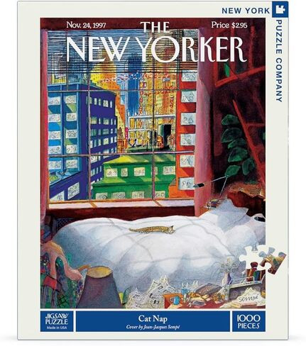 New York Puzzle Company - New Yorker Cat Nap - 1000 Piece Jigsaw Puzzle in Saudi Arabia