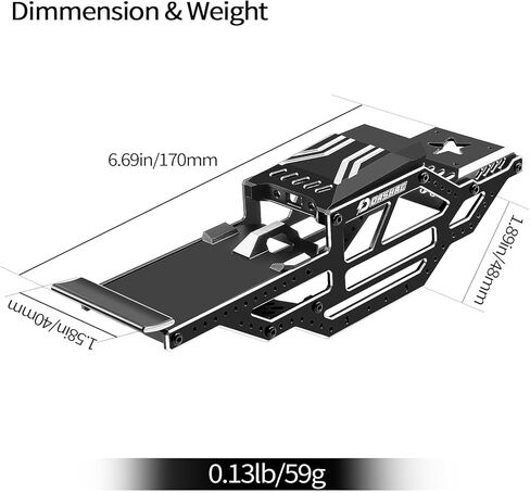 SCX24 Warthog LCG Chassis Frame Kit, Aluminum Body Shell Rocks Cage Buggy Chassis for 1/24 RC Rock Crawler SCX24 Gladiator Bronco, C10, JLU Models Upgrades Part in Saudi Arabia