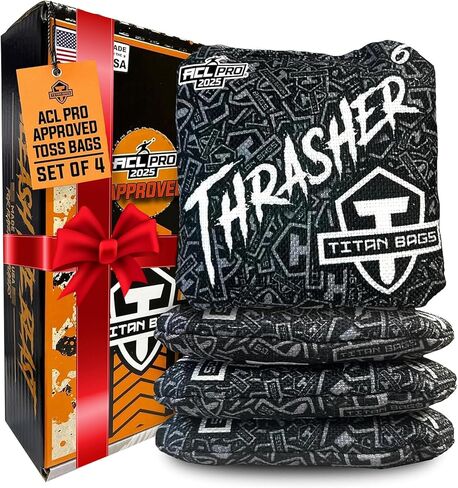 WGC Titan Thrasher ACL PRO Approved Toss Bags - Premium Regulation Cornhole Bags - Upgrade Your Standard Bean Bag Toss Bags & Cornhole Set - 16oz - 6" x 6" (Set of 4) in Saudi Arabia