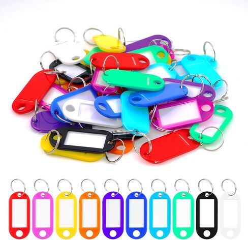 40 Pcs Key Tags with Label Window, Plastic Key Ring Tags, Multicolor in Saudi Arabia