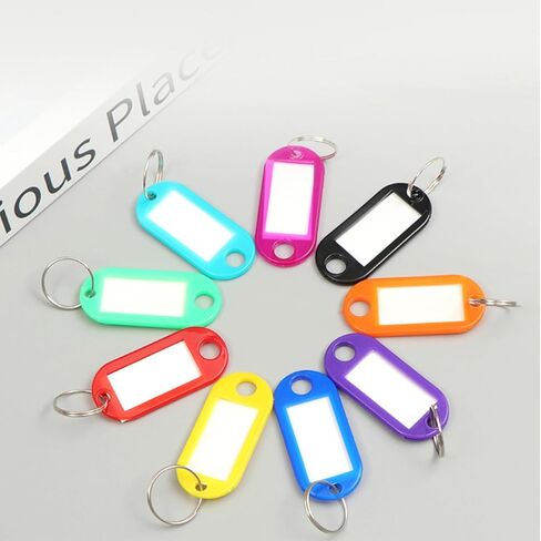 40 Pcs Key Tags with Label Window, Plastic Key Ring Tags, Multicolor in Saudi Arabia