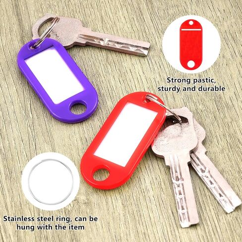 40 Pcs Key Tags with Label Window, Plastic Key Ring Tags, Multicolor in Saudi Arabia