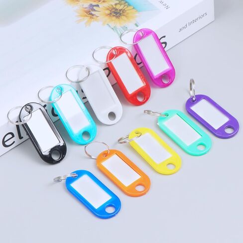 40 Pcs Key Tags with Label Window, Plastic Key Ring Tags, Multicolor in Saudi Arabia