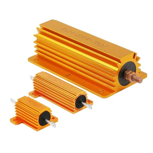 1Pcs 50W 100W Aluminum Power Metal Shell Wirewound Resistor RX24 0.1R~10K 5 6 8 10 20 100 150 1K 10K ohm Gold Resistors(50W-10R) in Saudi Arabia