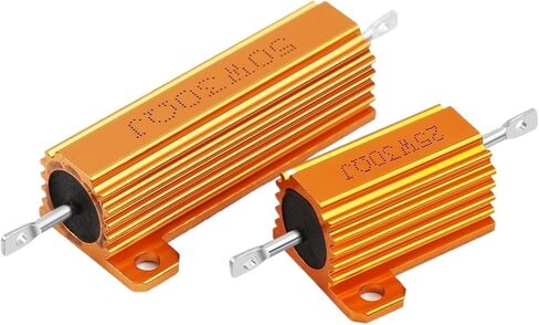 2Pcs 5W Aluminum Power Metal Shell Wirewound Resistor RX24 0.01R~10K 1 2 3 5 6 8 10 20 100 150 1K 10K ohm Gold Resistor(10K) in Saudi Arabia