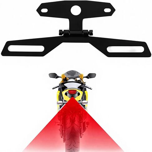 Adjustable Motorcycle License Plate Mount, Folding License Plate Tail Light Holder Rear Bracket Mount for Motorcycle Bike in Kuwait