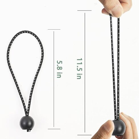 30 Pack 6-Inch Ball Bungee Cord Heavy Duty Bungie Cord Balls Canopy Tarp Tie Down Portable Bungee Balls for Secure Hoses, Ropes and Wires, Canopy, Tent (Black) in Saudi Arabia