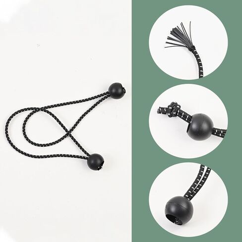 30 Pack 6-Inch Ball Bungee Cord Heavy Duty Bungie Cord Balls Canopy Tarp Tie Down Portable Bungee Balls for Secure Hoses, Ropes and Wires, Canopy, Tent (Black) in Saudi Arabia