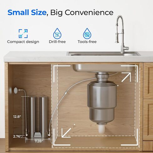 Waterdrop TSUF Ultra-Filtration Under Sink Water Filter, Replacement for Waterdrop TSU-W 3-Stage Ultra-Filtration Under Sink Water Filter System, 0.01 Micron, 4000 Gallons High Capacity. 1 Pack in Saudi Arabia