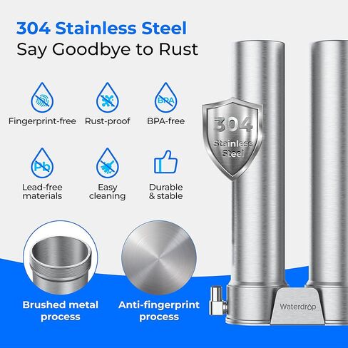 Waterdrop TSUF Ultra-Filtration Under Sink Water Filter, Replacement for Waterdrop TSU-W 3-Stage Ultra-Filtration Under Sink Water Filter System, 0.01 Micron, 4000 Gallons High Capacity. 1 Pack in Saudi Arabia