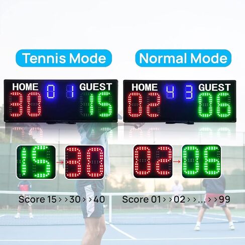 YZ Electronic Tennis Score Keeper for Net, Portable Digital Scoreboard with Remote, Cornhole Scoreboard Ping Pong Score Keeper Shuffleboard/Billiard/Volleyball/Basketball/Football/Baseball, black in Kuwait