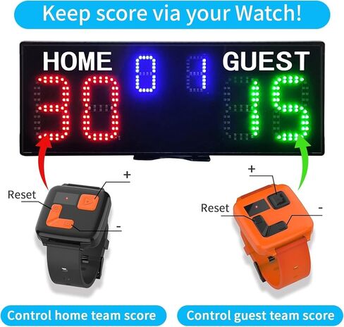 YZ Electronic Tennis Score Keeper for Net, Portable Digital Scoreboard with Remote, Cornhole Scoreboard Ping Pong Score Keeper Shuffleboard/Billiard/Volleyball/Basketball/Football/Baseball, black in Kuwait