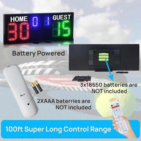 YZ Electronic Tennis Score Keeper for Net, Portable Digital Scoreboard with Remote, Cornhole Scoreboard Ping Pong Score Keeper Shuffleboard/Billiard/Volleyball/Basketball/Football/Baseball, black in Kuwait