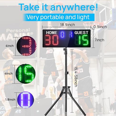 YZ Electronic Tennis Score Keeper for Net, Portable Digital Scoreboard with Remote, Cornhole Scoreboard Ping Pong Score Keeper Shuffleboard/Billiard/Volleyball/Basketball/Football/Baseball, black in Kuwait