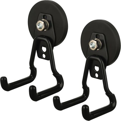 MUTUACTOR Magnetic Hooks,4Pack Strong Heavy Duty Magnetic Hooks for Hanging,Non-Slip Rubber Coated Utility Magnetic Hooks for Storage Garage Tools Power Drill Driver Tool Chest Locker(Orange) in Kuwait